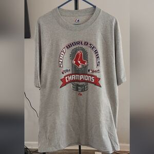 Majestic Boston Red Sox 2007 World Series Champions MLB Authentic T Shirt Size L